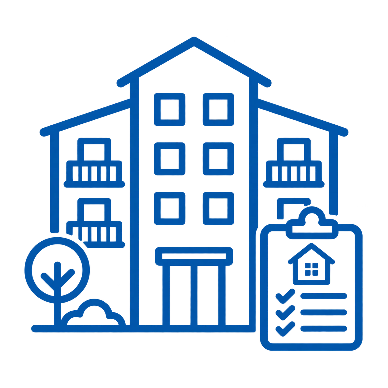 Icon für professionelle Reinigung von verwalteten Gebäuden und Immobilien